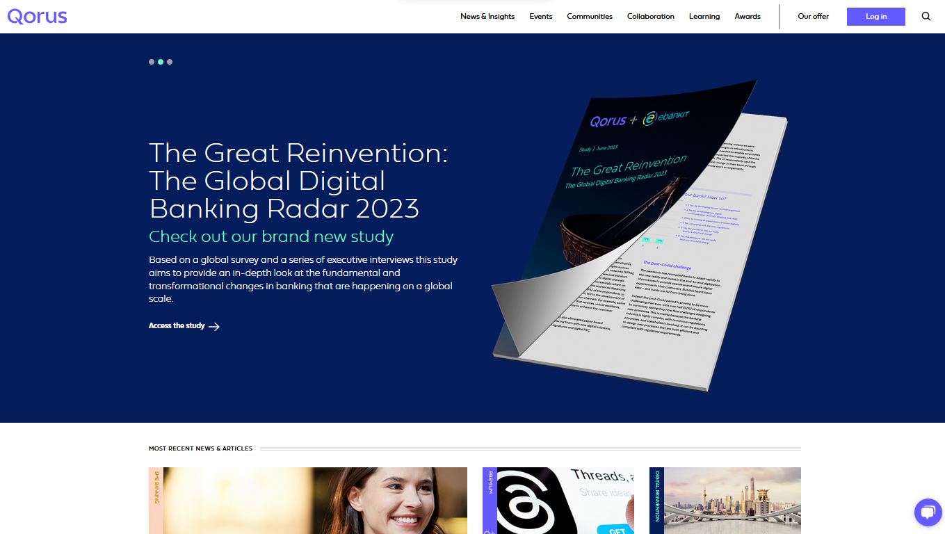 Capture d'écran de la plateforme Qorus